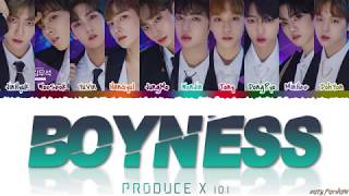 PRODUCE X 101  BOYNESS 소년미 少年美Lyrics Color CodedHanRomEng [upl. by Onileba]