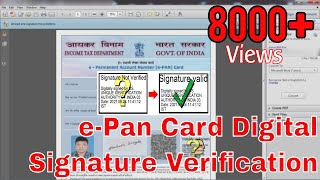 How to validate digital signature in epan card  Pan card digital signature verification [upl. by Esdnyl]