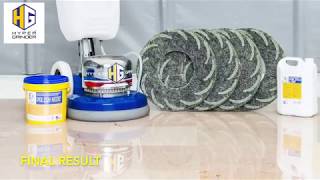 Marble Floor Polishing with SPIRAL diamond floor pads  Hg Hyper Grinder [upl. by Onitsoga176]