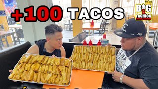 RETO EXTREMO 100 TACOS ¿ Quien COME MAS   Ale Minero [upl. by Katusha]