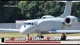 RARE GULSTREAM G550 CAEW Italian AF DEPARTURE at Geilenkirchen 35 Year NATOAWACS [upl. by Alliuqa]