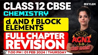 Class 12 CBSE Chemistry  d and f Block Elements  Full Chapter Revision  Xylem CBSE 11 amp 12 [upl. by Olympe]