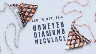 How to make this Honeyed Diamond necklace  Seed Beads design [upl. by Druce]