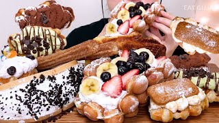 플친구들🥐 와플 크로플 홍콩와플 ft츄러스 디저트 먹방 Cream Waffle Dessert Mukbang Real Sound [upl. by Acimot]