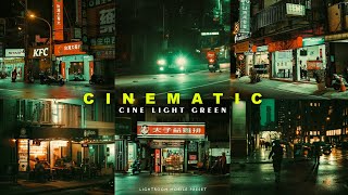 Cinematic Cine Light Green  Free Lightroom Mobile Presets  Cinematic Night Preset  Night Preset [upl. by Aalst]