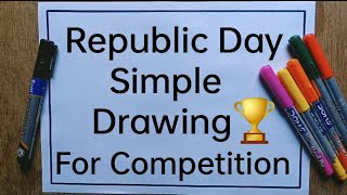 Republic Day Drawing Easy Steps  Republic Day Poster  How To Draw Republic Day Drawing [upl. by Atnwahs295]