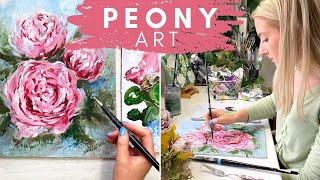 How to Paint a Peony Flower [upl. by Atenik]