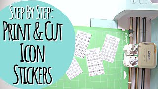 Step By Step Tutorial Print amp Cut Icon Planner Stickers [upl. by Eirbua]