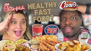 We Ate ONLY HEALTHY FAST FOOD Items ALL DAY Food Challenge [upl. by Archy]