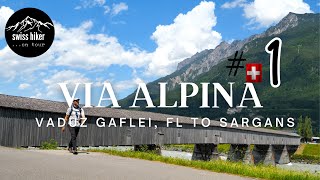 Hiking alone 28km Swiss Alps  Via Alpina STAGE 1  Vaduz GafleiFL to Sargans  hiking vlog 4k [upl. by Yrrot]