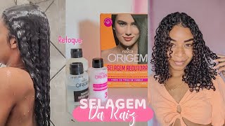 SELAGEM REDUTORA EM CABELO CACHEADO  RETOQUE curlyhair cabelocacheado relaxamentocapilar [upl. by Acnoib]