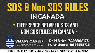 SDS and Non SDS Rules in Canada  Difference Between SDS and Non SDS Rules in Canada  VMARS Career [upl. by Einnhoj]