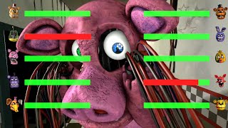 SFM FNaF Withered Melodies vs Originals WITH Healthbars [upl. by Zul]