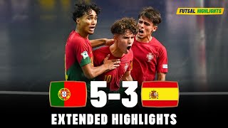 Portugal vs Spain  What a Game  Highlights  U19 Euro Futsal 03092023 [upl. by Eednil802]