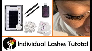 Applying Individual Lashes Using the Lashes Kit  iMbali Beauty Salon [upl. by Otanutrof]