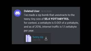 554 yottabyte zip bomb [upl. by Ynehpets]