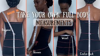 How to measure yourself from head to toe  Full Body Measurement Tutorial for Sewing and shopping [upl. by Doownel]