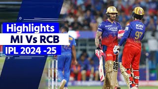 MI vs RCB IPL 23 Match Highlights Mumbai Vs Bangalore IPL 2024 Highlights  Highlights [upl. by Elwaine731]