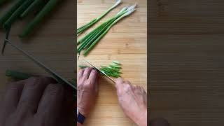 Vegetable Prep 101 How to Cut Green Onions for StirFry [upl. by Bremble]