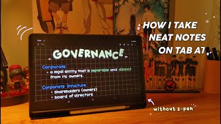 how I take neat and organized notes on samsung tab a7 without spen ✍️ [upl. by Delfine]