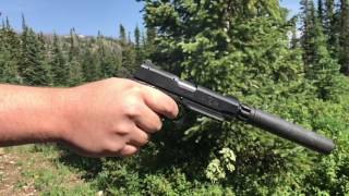 Suppressed Browning 1911 22 Slow Motion [upl. by Schulman]