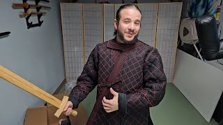 Japanese Style Gambeson from Akado Armory The Ishidora Premium Fencing Gi V2 with Arm Armor [upl. by Amby418]