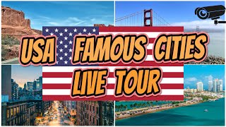 🔴🅻🅸🆅🅴🌎USA Webcam Tour🌆Explore Americas Most Famous Cities⭐Meteo🌦️Weather⚓New York🎡Los Angeles🧭 [upl. by Bac]