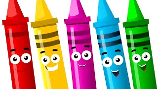 Five Little Crayons Fun Coloring Song and Rhymes for Children [upl. by Mccarthy554]