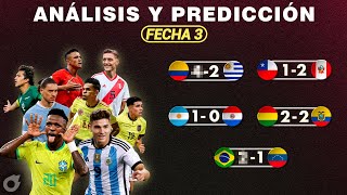 ANÁLISIS y PREDICCIÓN de la FECHA 3 de las Eliminatorias Sudamericanas Rumbo al Mundial 2026🏆 [upl. by Chemash]