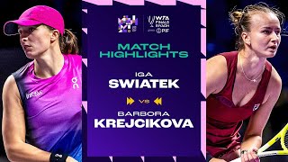 Iga Swiatek vs Barbora Krejcikova  2024 WTA Finals Riyadh Group Stage  Match Highlights [upl. by Fields779]