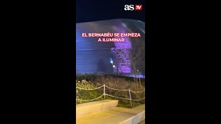 BERNABÉU se ILUMINA y es ESPECTACULAR así se va a ver la FACHADA ENVOLVENTE del ESTADIO [upl. by Bronny]