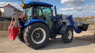 New Holland T4 75 S Workmaster loader clean garden first test [upl. by Bahe]