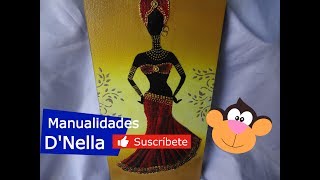 Como Pintar Cuadro de Negrita Africana con Yute 1 Parte By quotTaller Nella 2017quot [upl. by Yacov189]