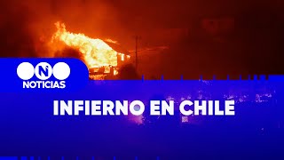 Las IMPACTANTES IMÁGENES de los INCENDIOS en CHILE  Telefe Noticias [upl. by Ainitsirc]