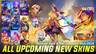 MOBILE LEGENDS ALL UPCOMING SKINS 2024  RELEASE DATE amp DECEMBER COLLECTOR SKIN 2024  ML LEAKS [upl. by Suivatal]