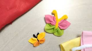 Farfalla in feltro facilissimaDIY very easy felt butterfly [upl. by Onaimad]