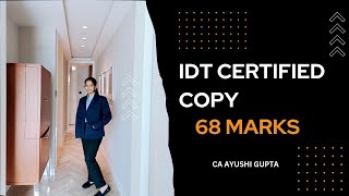 IDT 68 Marks Certified Copy  CA Final May 24  CA Ayushi Gupta [upl. by Leith]