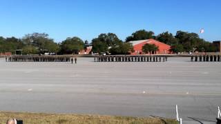 MCRD Parris Island Graduation  Platoons march onto the Parade Deck [upl. by Prudy]