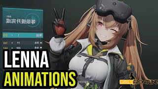 Girls Frontline 2  Lenna Animations Showcase amp Lounge [upl. by Htebazil]