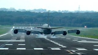 Boeing KC135 Stratotanker  Landing NATO Air Base Geilenkirchen [upl. by Silsbye]