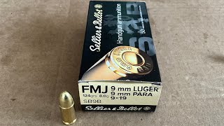 Velocity Testing Sellier amp Bellot 9mm Luger FMJ 124 grain SB9B Ammo [upl. by Jamey]