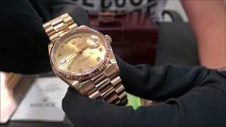 Rolex Day Date President 18238 Gold Diamond Dial  WatchesGMT English [upl. by Carlynne]