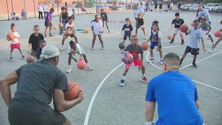 Georgetown basketball great celebrates history in Scotland community with kids clinic [upl. by Ednil]