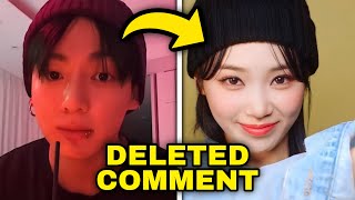 Jungkook deletes comment on TikTok of LE SSERAFIM Chaewon kpop [upl. by Aisetal624]