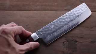 Ichiban Best knife VG10 Hammered Damascus Nakiri Vegetable Knife 165mm [upl. by Drhcir]