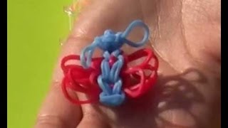 Simpele Vlinder maken met Loom bandjes op een Loom bord en een haakpen [upl. by Salvay]