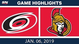 NHL Highlights  Hurricanes vs Senators  Jan 6 2019 [upl. by Laurie]