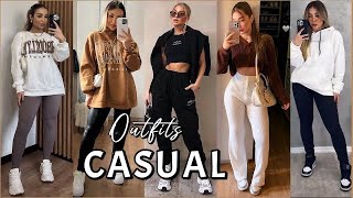 OUTFITS MODA 2024  CASUAL OUTFITS COMO VESTIR CON ROPA BÁSICA Y SENCILLA  LOOKS CASUALES MODA 2024 [upl. by Aronas]