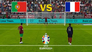 FRANCE VS PORTUGAL PENALTY SHOOTOUT FINAL EURO 2024  RONALDO VS MBAPPE  eFOOTBALL PES [upl. by Nepil460]