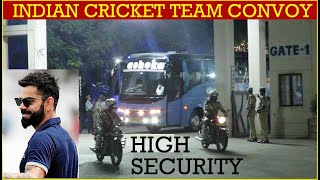 Indian Cricket Team High Security Convoy exiting from the Stadium  TEAM INDIA BUS [upl. by Kaylil254]